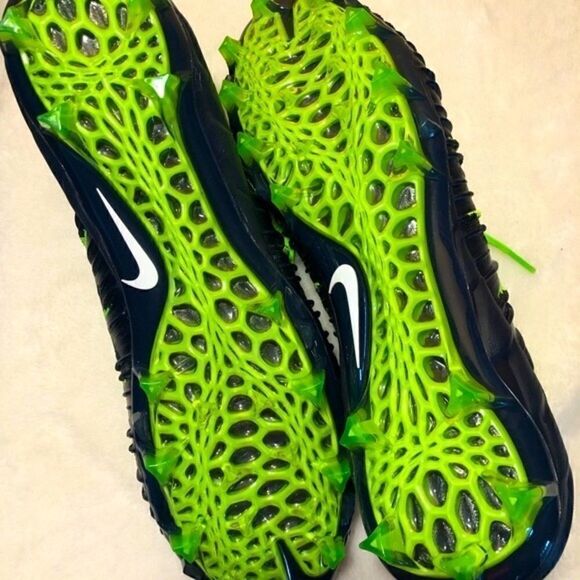 NIKE ALPHA MENACE PRO GREEN/NAVY CLEATS 15 NEW - Picture 6 of 9